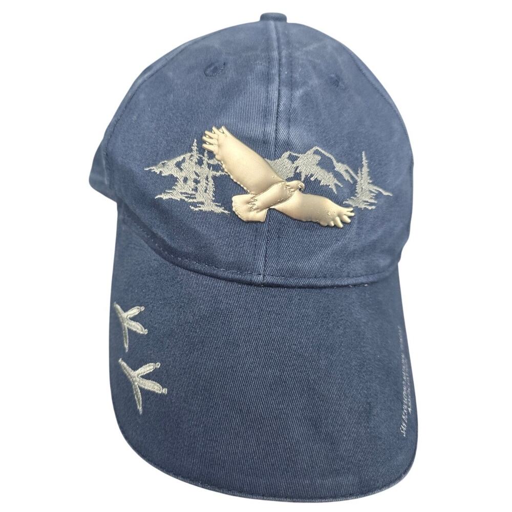 Vintage Eagle Metal Wilderness Hat Made‎ In USA Navy Dad Hat